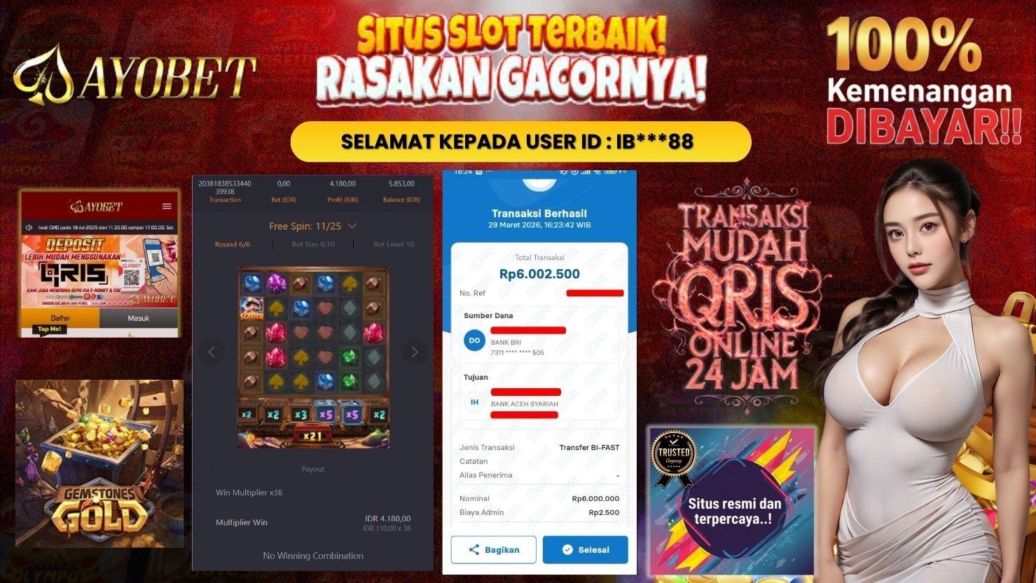 AYOBET JACKPOT SLOT GEMSTONES GOLD